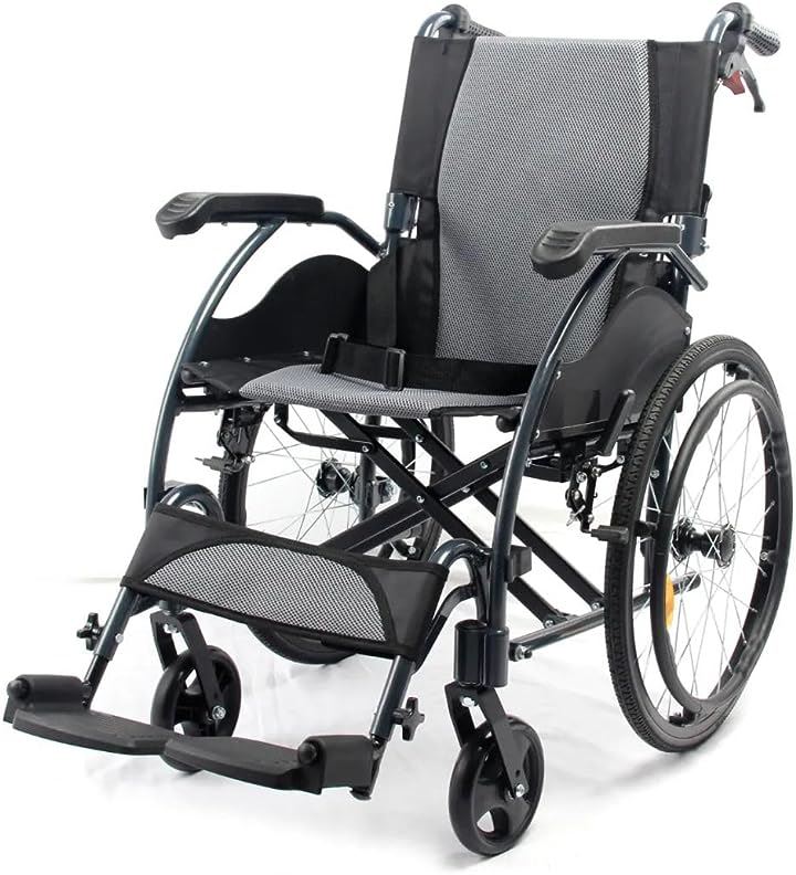 車椅子 自走式車椅子 自走・介助兼用 折りたたみ車椅子 背折れタイプ 折り畳み車イス アルミ製 自用と介助ブレーキ付け CP-863HＭ(グレー)