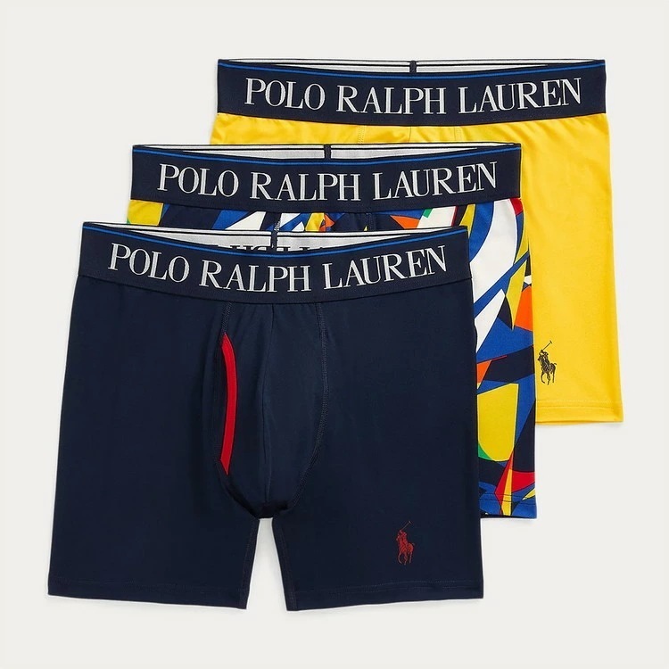 4D COOLING MICROFIBER ボクサーブリーフ 3PK [クルーズネイビー/ニューポートネイビー-アブストラクトセイル/イエローフィン]【LBBBP3-SPA3】