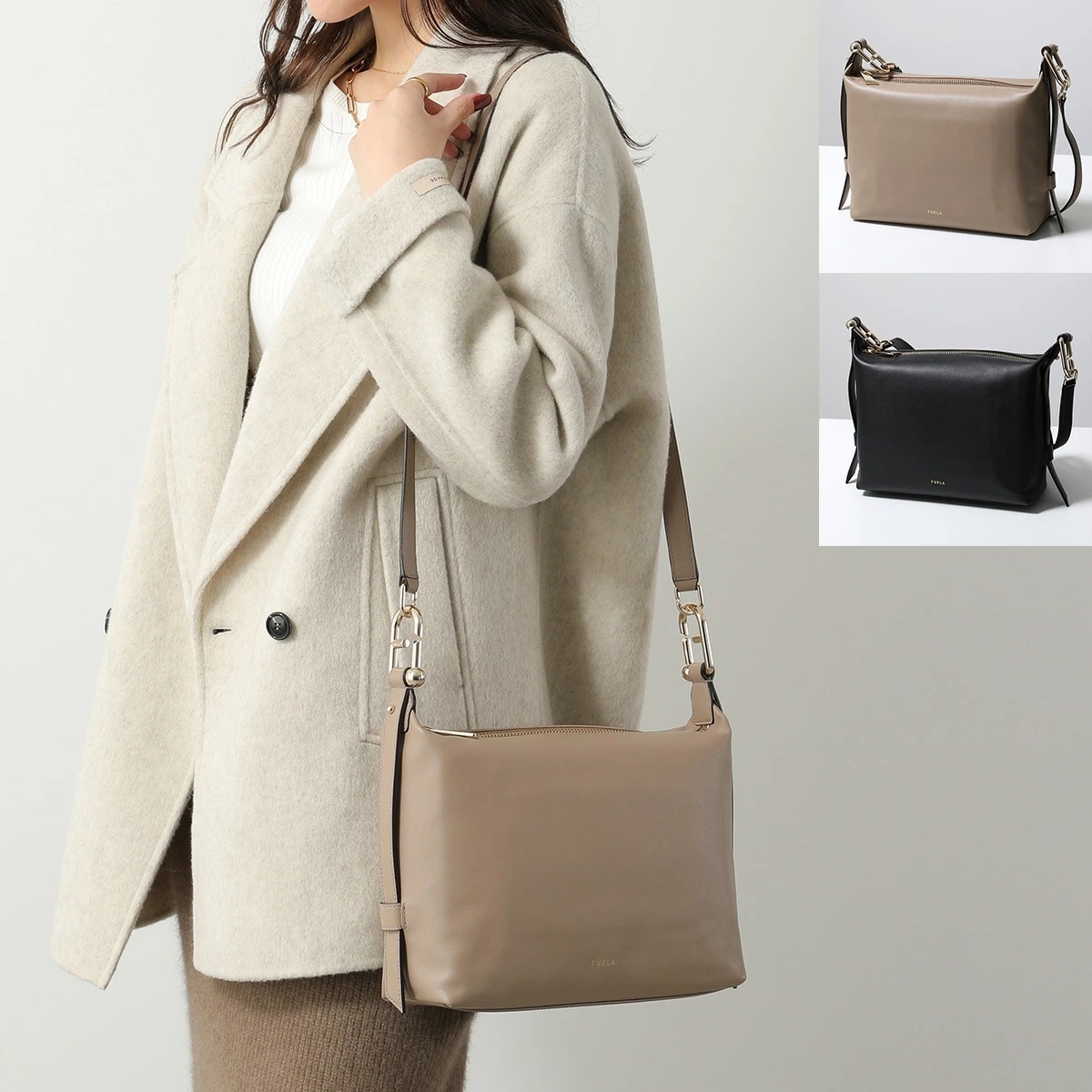 Furla フルラ ショルダーバッグ TONIE M HOBO トニー ミディアム WB01866 BX2045 レディース レザー クロスボディ 鞄 カラー2色