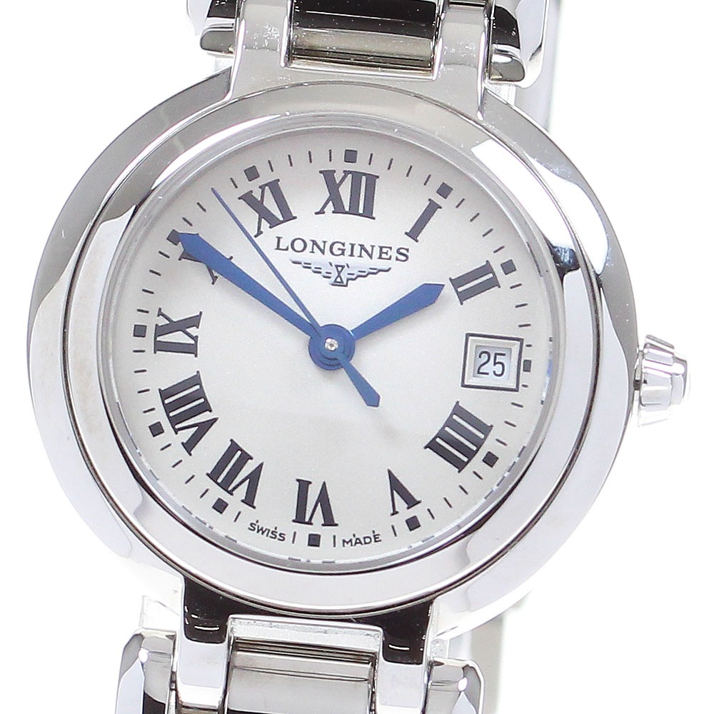 ロンジン LONGINES L8.120.4 プリマルナ デイト クォーツ レディース 箱保証書付き_829936【中古】