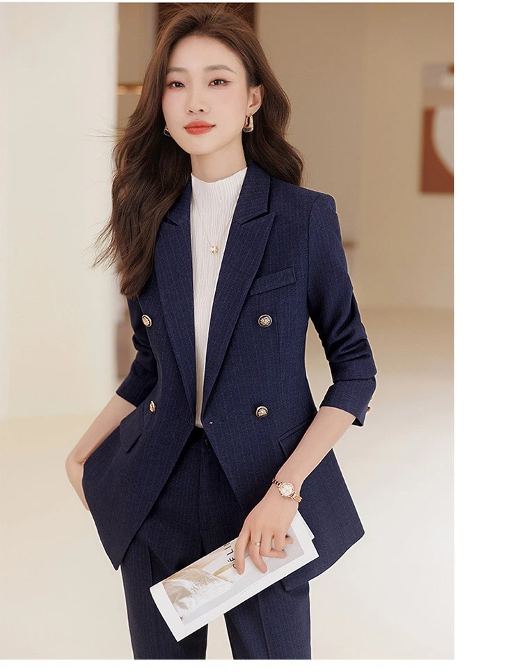 西装 セットアップ 女性 春秋 ストライプ 高級感 フォーマル 小西服 新作