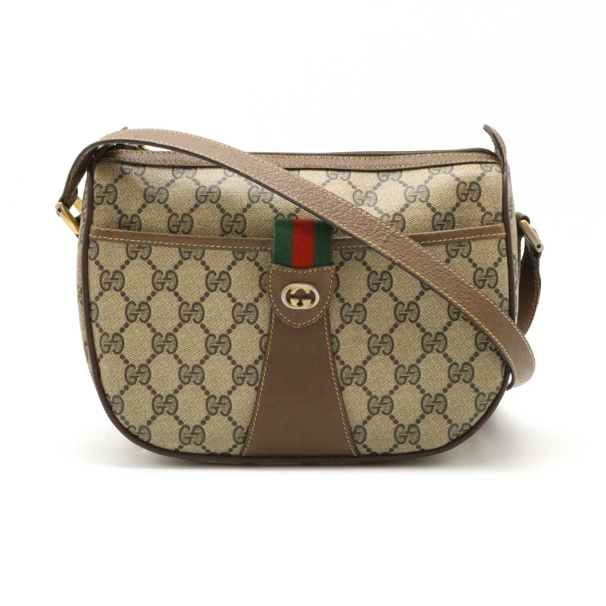 GUCCI ブラウン ショルダーバッグゴールド金具レザーポシェットグッチ