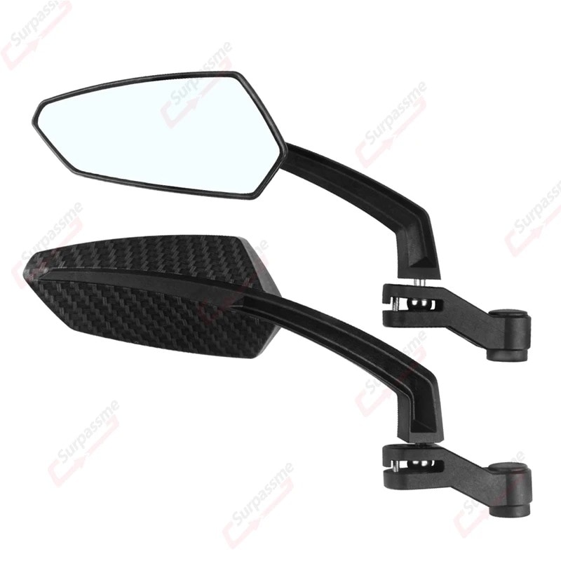 モーターサイクルバックミラー 360 調整可能なモーターサイクルバックミラー 8mm 10mm Carbon Fiber