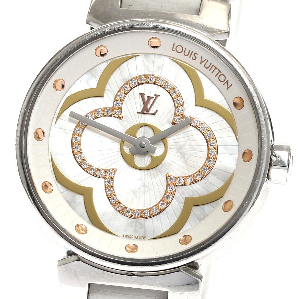 ルイ・ヴィトン LOUIS VUITTON QA017 タンブール ムーンディヴァインPM ダイヤモンド クォーツ レディース _892538【中古】