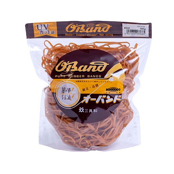 （まとめ） 共和 オーバンド#310 内径76mm 500g入 透明袋 GLA-N-006 1袋 [x3セット]