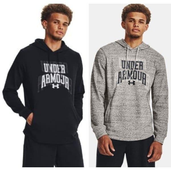 [1379766] 男性用パーカー ランニングパーカー 男性用ランニングパーカー UAライバル テリー グラフィック フード付き