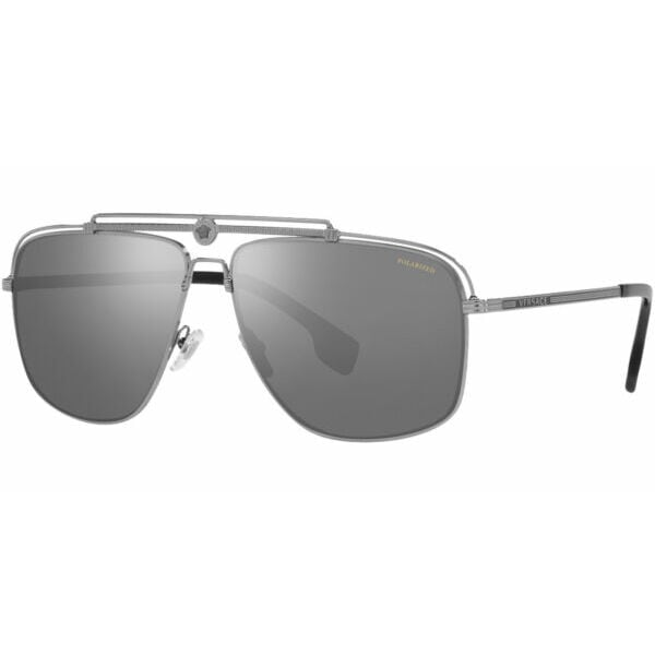 サングラス VERSACEMens Polarized Brow-Bar Navigator Sunglasses - VE2242-1001Z3-61 - Italy