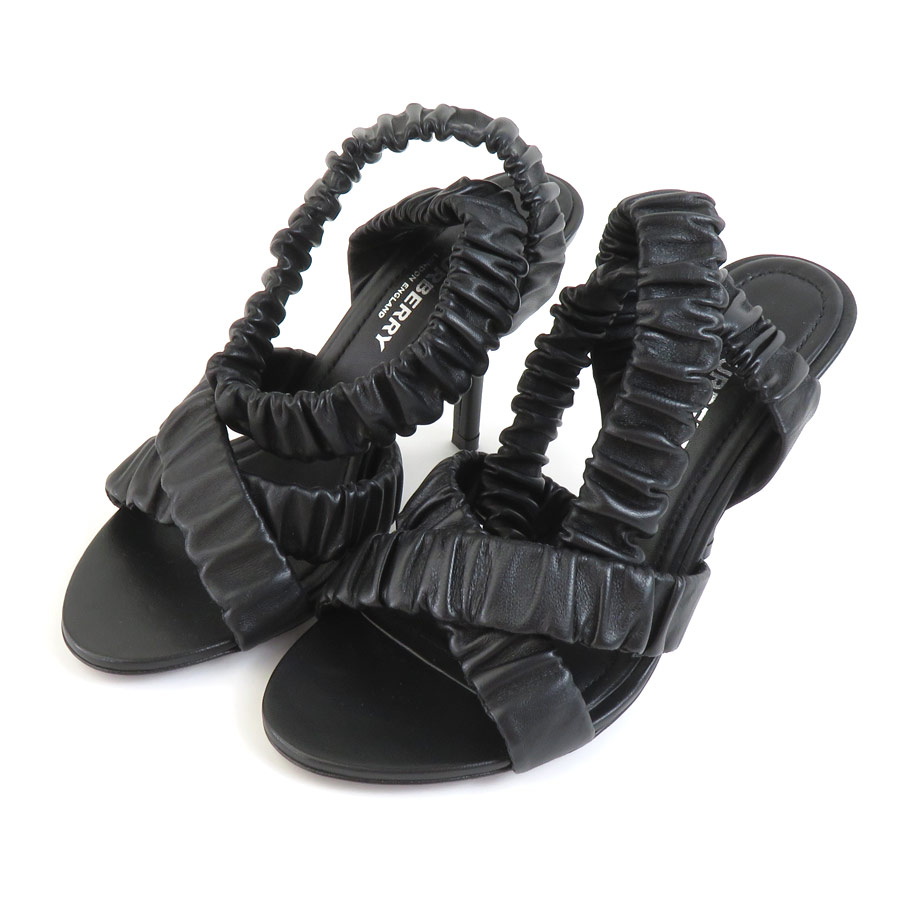 バーバリー BURBERRY サンダル 5.5 レザー ブラック レディース e58981i