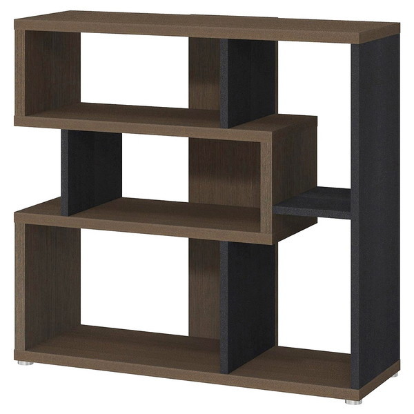 大洋 リエール LI 8580R DB&BK ダークブラウン×ブラック デザインシェルフ (幅80cm×奥行30.1cm×高さ84.7cm) メーカー直送