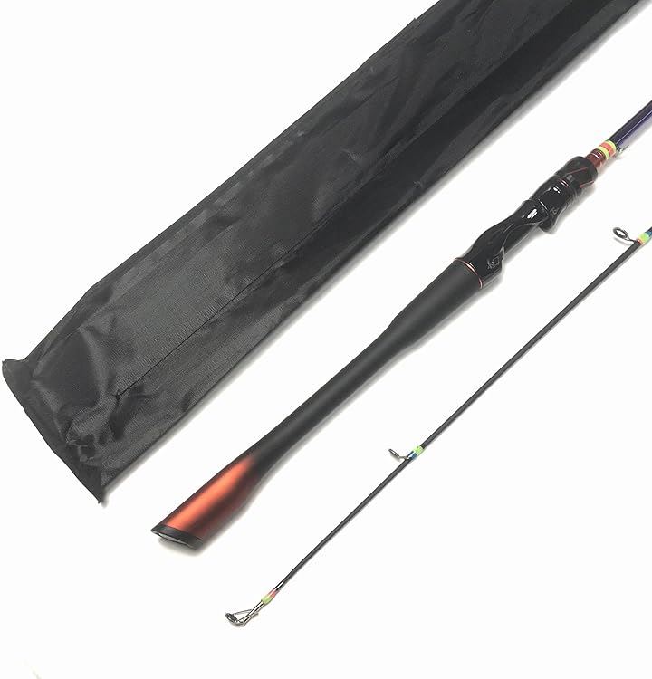 カーボンモノコックハンドル ルアーロッド シーバスロッド ミディアム ロックフィッシュ トラウトロッド(5.4ft(1.65m)スピニング2ピース(M), 5.4ft)