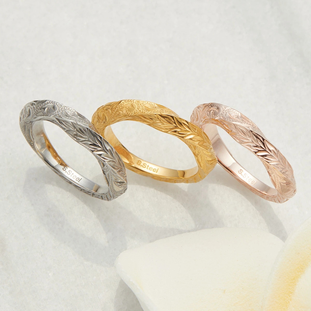 リング レディース メンズ サージカルステンレス ハワイアンジュエリー ひねり ツイスト 指輪 5,724円