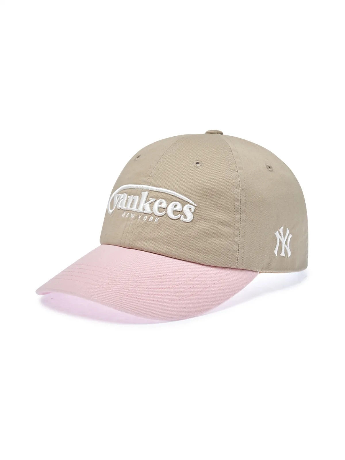 ゼリー 配色 アンストラクチャー ベースボールキャップ NY (Beige)