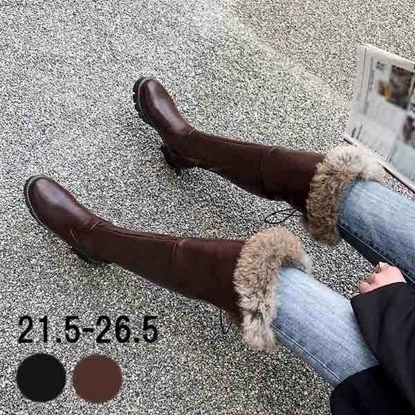 ニーハイブーツ ボア 裏起毛 ブラウン ブラック ロングブーツ サイハイブーツ 大きいサイズ 小さいサイズ 美脚 レディース 大人 女性 ファッション おしゃれ シューズ 靴 あったか 暖か 防寒 秋