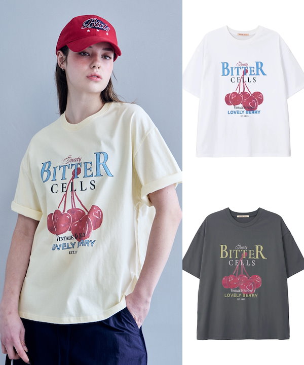 人気★BITTER CELLS☆ CHERRY BERRY TEE Qoo10 BITTER CELLS CHERRY BERRY TEE ロゴ