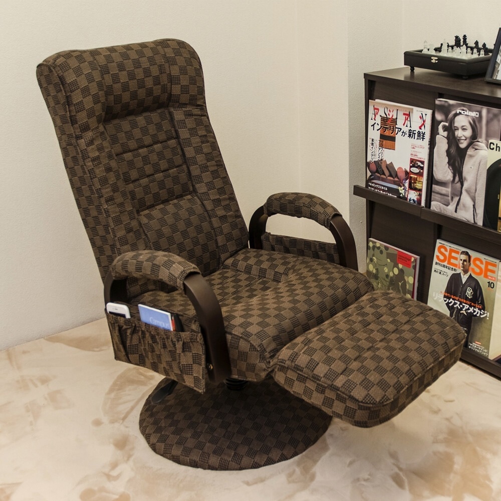 リクライニングチェア 昇降式 フットレスト 高さ調節 回転 肘掛け ハイバック ファブリック 椅子 イス いす 座面高380-440mm 22,361円