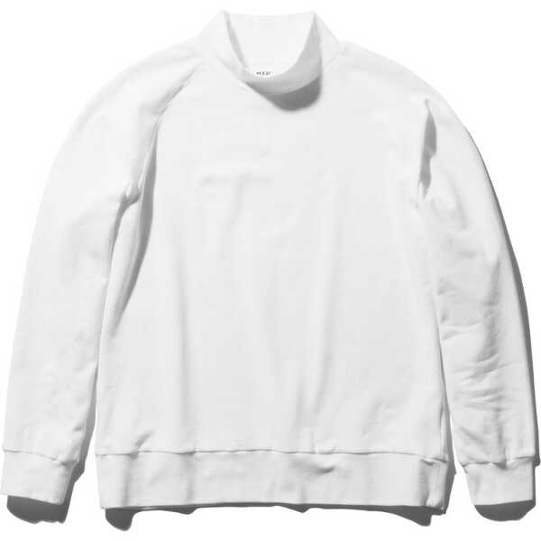 ロングスリーブモックネック（ユニセックス） L ホワイト #MU30322-W