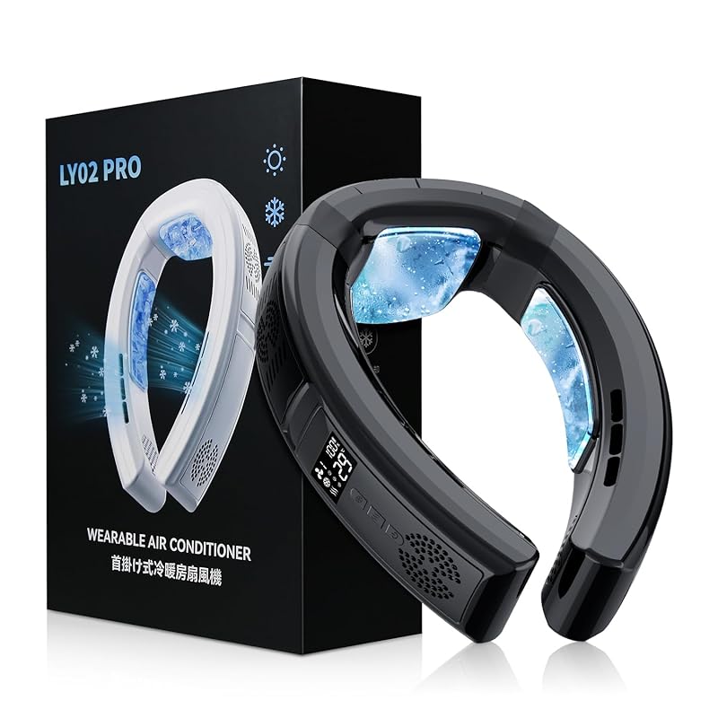 即納：ネッククーラー 冷却プレート 首掛け扇風機【2025夏新登場・一台三役・強力送風・冷房機能・暖房機能】ネックファン 静音設計 3段階風量&3段階冷却&3段階暖房機能調節可能 扇風機 首かけ LE