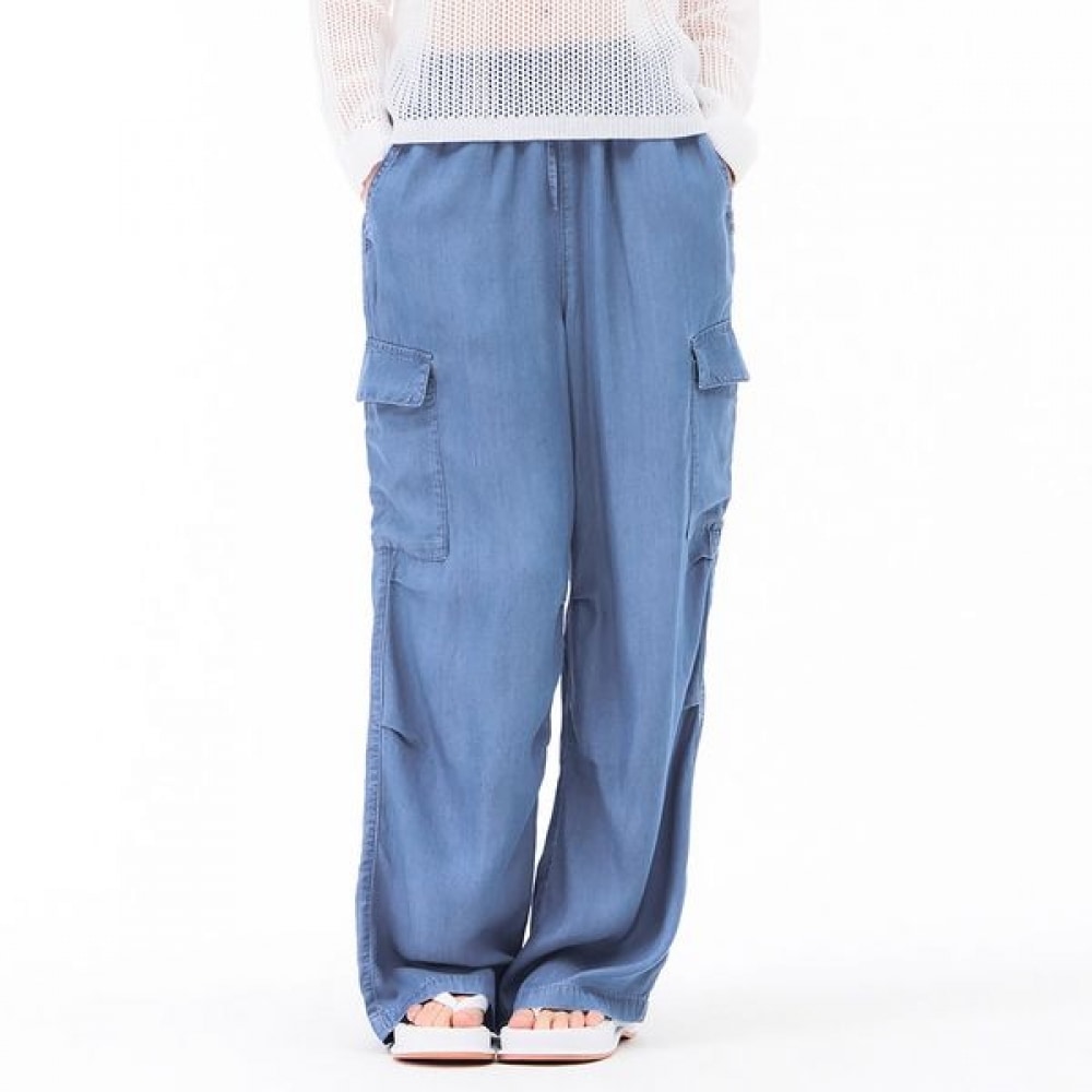 [チェースカルト] レディースワイドカーゴデニムパンツ-EBRG2377C0D
