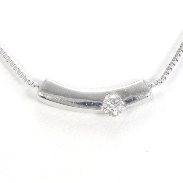 K18 18金 WG ホワイトゴールド ネックレス ダイヤ 約40cm ジュエリー 中古