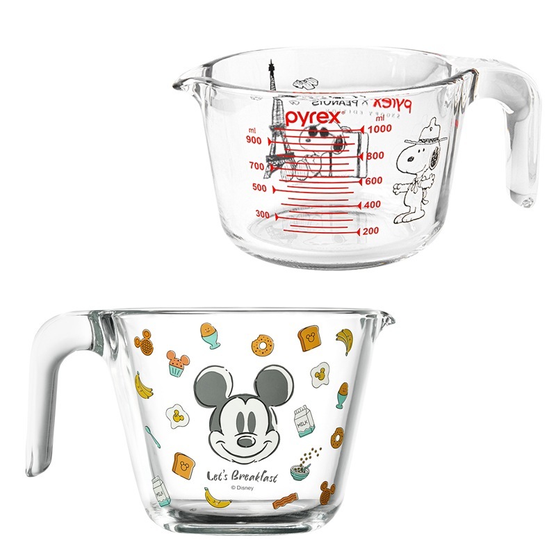 パイレックスディズニー計量カップ250ml+スヌーピー1000ml