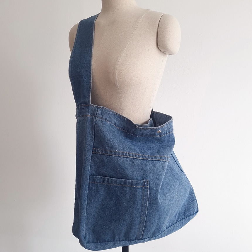 デリック デニム ビッグ ショルダーバッグ