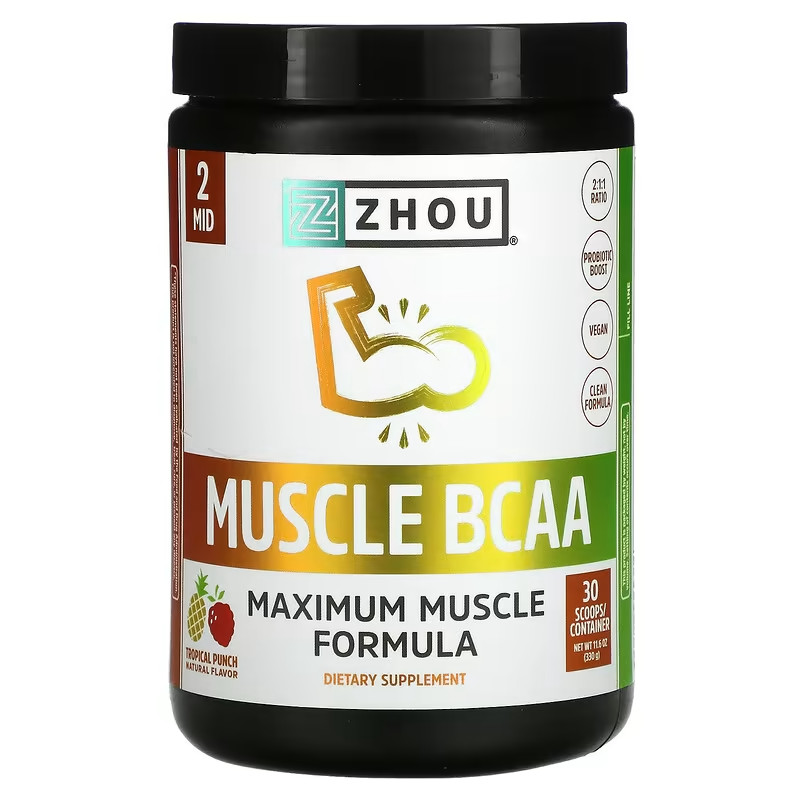 Zhou Nutrition　マッスルBCAAマキシマムマッスルフォーミュラトロピカルパンチ11.6オンス（330g）