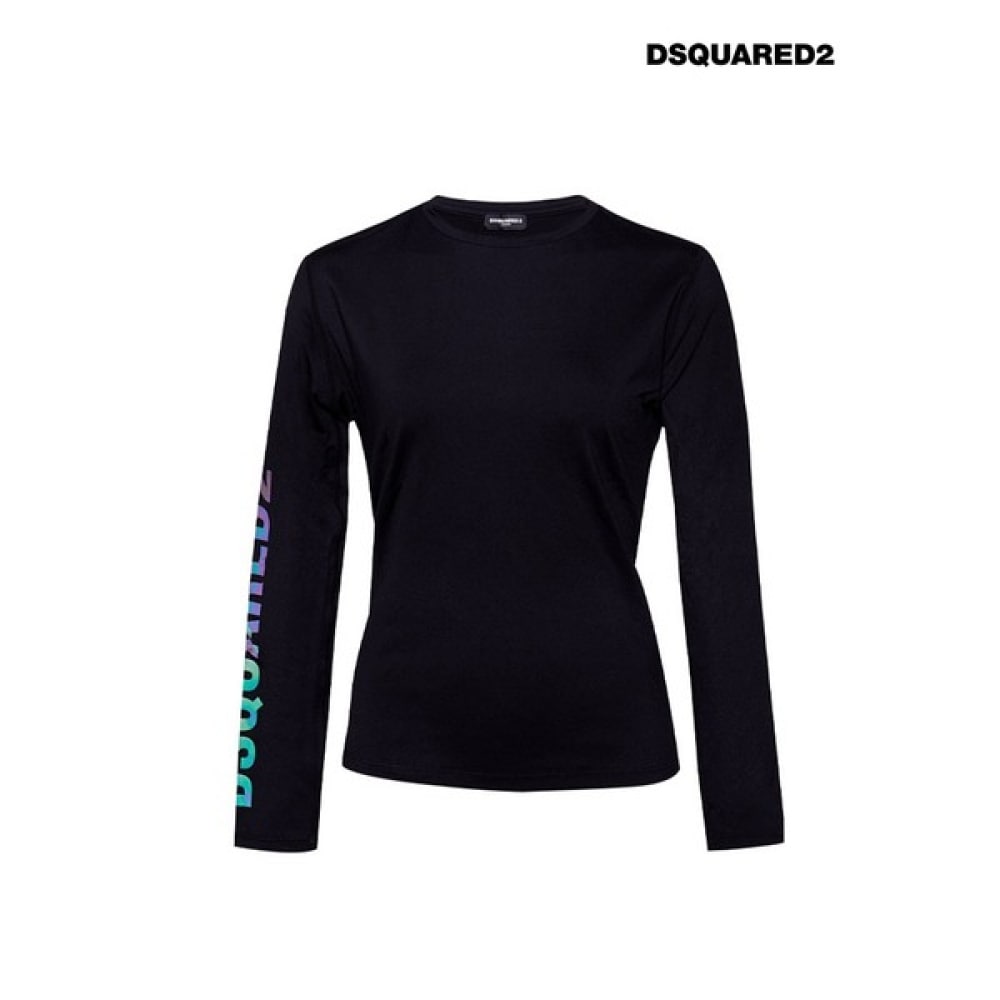 [Dissquared 2] 女性用サイドロゴエアースリムロングスリーブTシャツブラック_オーロラ 9,710円