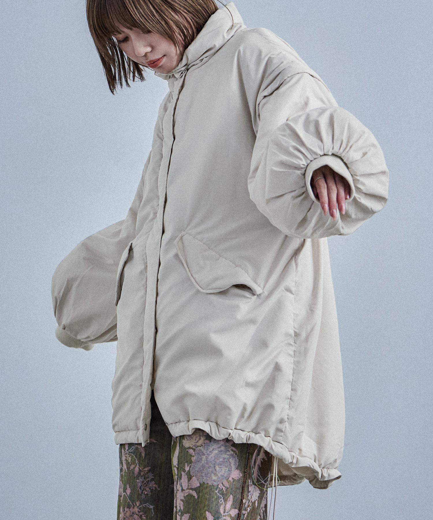 2way袖オーバーサイズ 中綿モンスターコート スタンドカラー 袖取り外し可能 ブルゾン ジャケット ダウンジャケット パディングコート アウター ビッグシルエット ゆったり 大きめ フーディー 5,643円