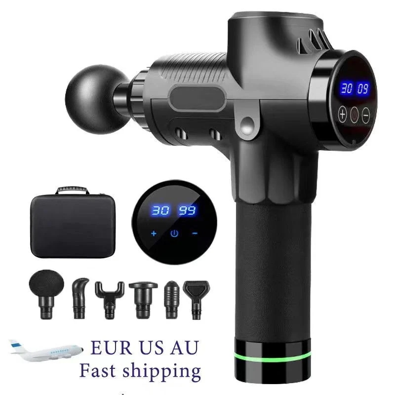 マッサージガン 筋膜リリース 筋肉マッサージ 電動マッサージ器 筋膜ケア 6ヘッド LCDスクリーン-a02