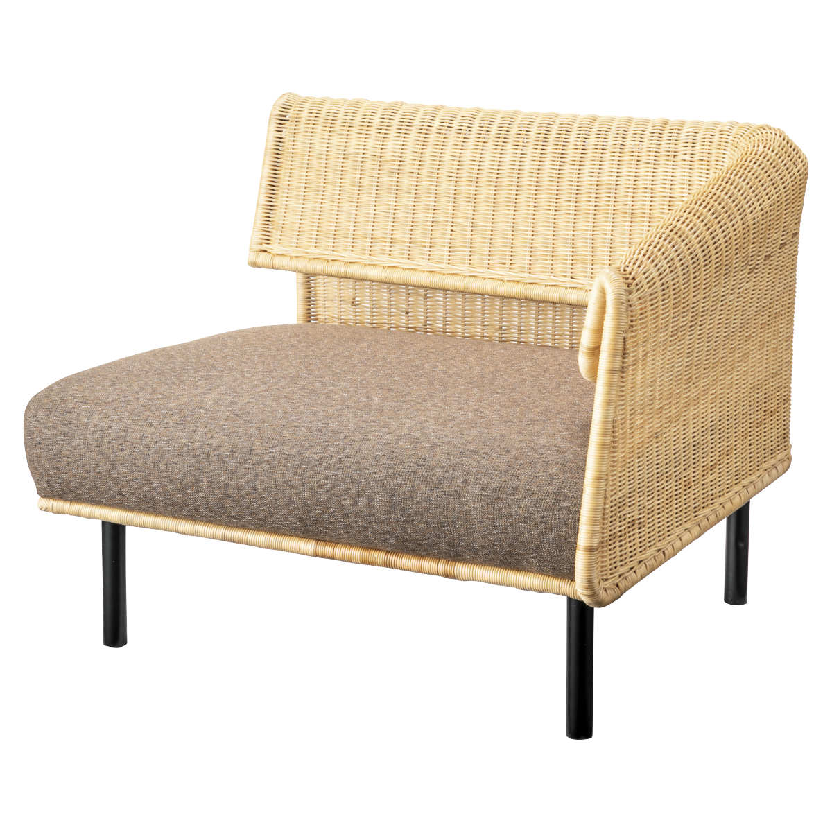 ソファ 1人掛け 幅88cm ワイド 左肘掛け アジアンテイスト ラタン ソファー 一人掛け ラタン家具 フロアソファ ローソファ ロータイプ ラタン 籐 ウォーターヒアシンス アジアン