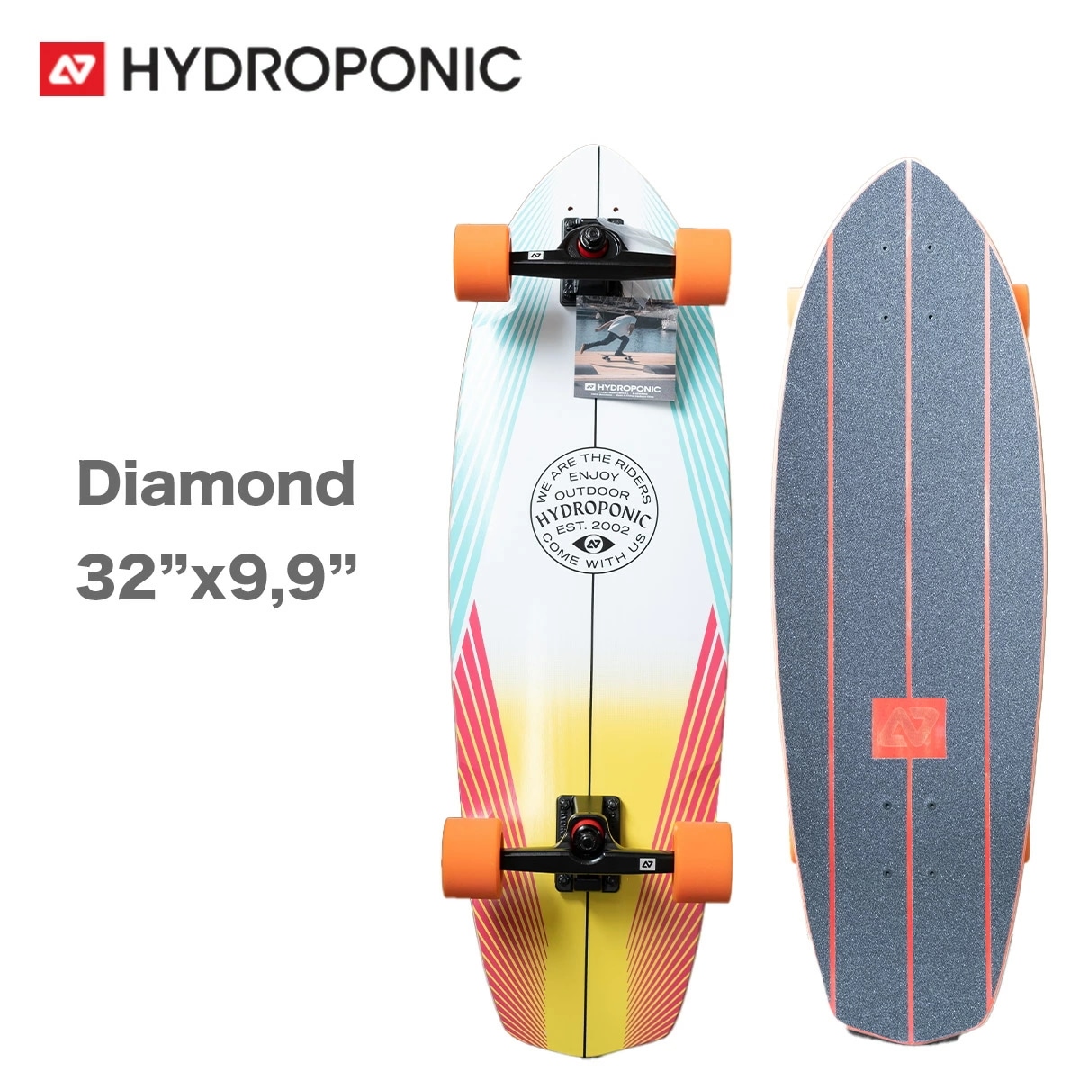 スケートボード コンプリート Surfskate Complete Diamond 32インチ Lines White スケボー サーフスケート ダイヤモンド ターン 回転 アーバン