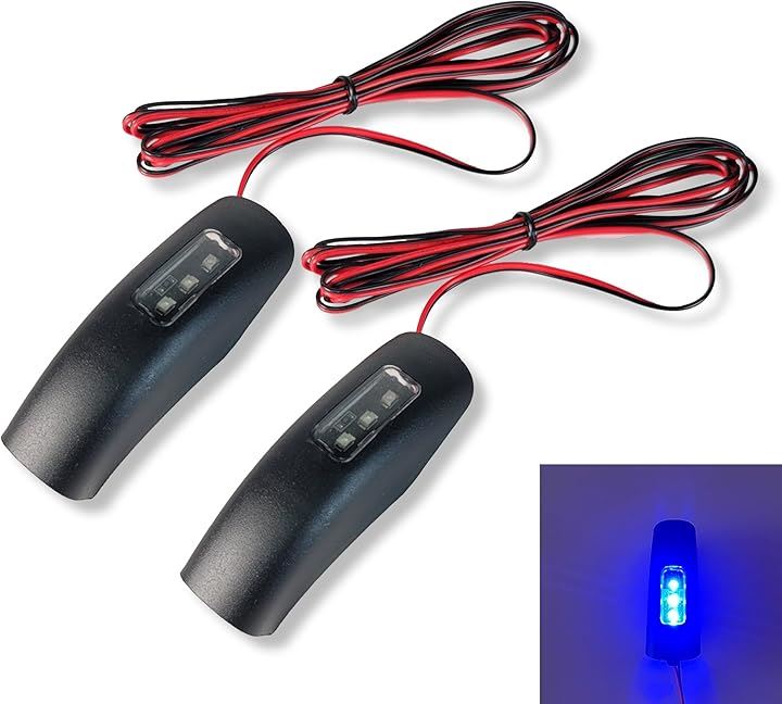 LED ウエルカムライト 12V フットランプ アルファード ヴェルファイア 30系 前期 後期 スライドドア 専用 社外品 2個 リアカーテシランプ(ブルー)