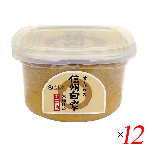 味噌 みそ 白みそ オーサワの信州白みそ（十二割糀木桶仕込み）750g 12個セット