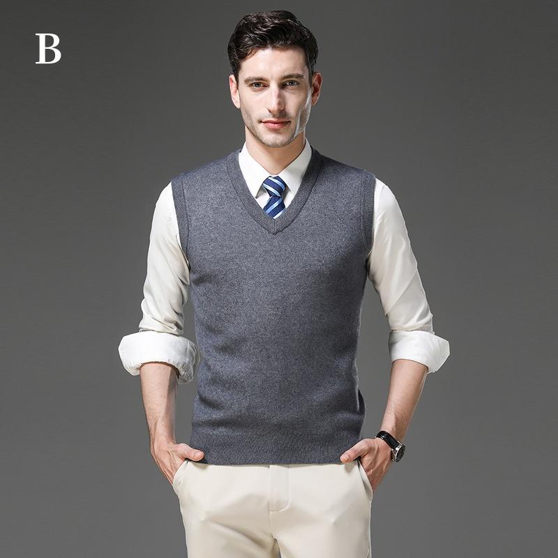 カシミヤメンズ Vネック ベスト ノースリーブセーター ニット ノースリーブ カシミヤセーター カシミヤ カシミア セーター 紳士 男性