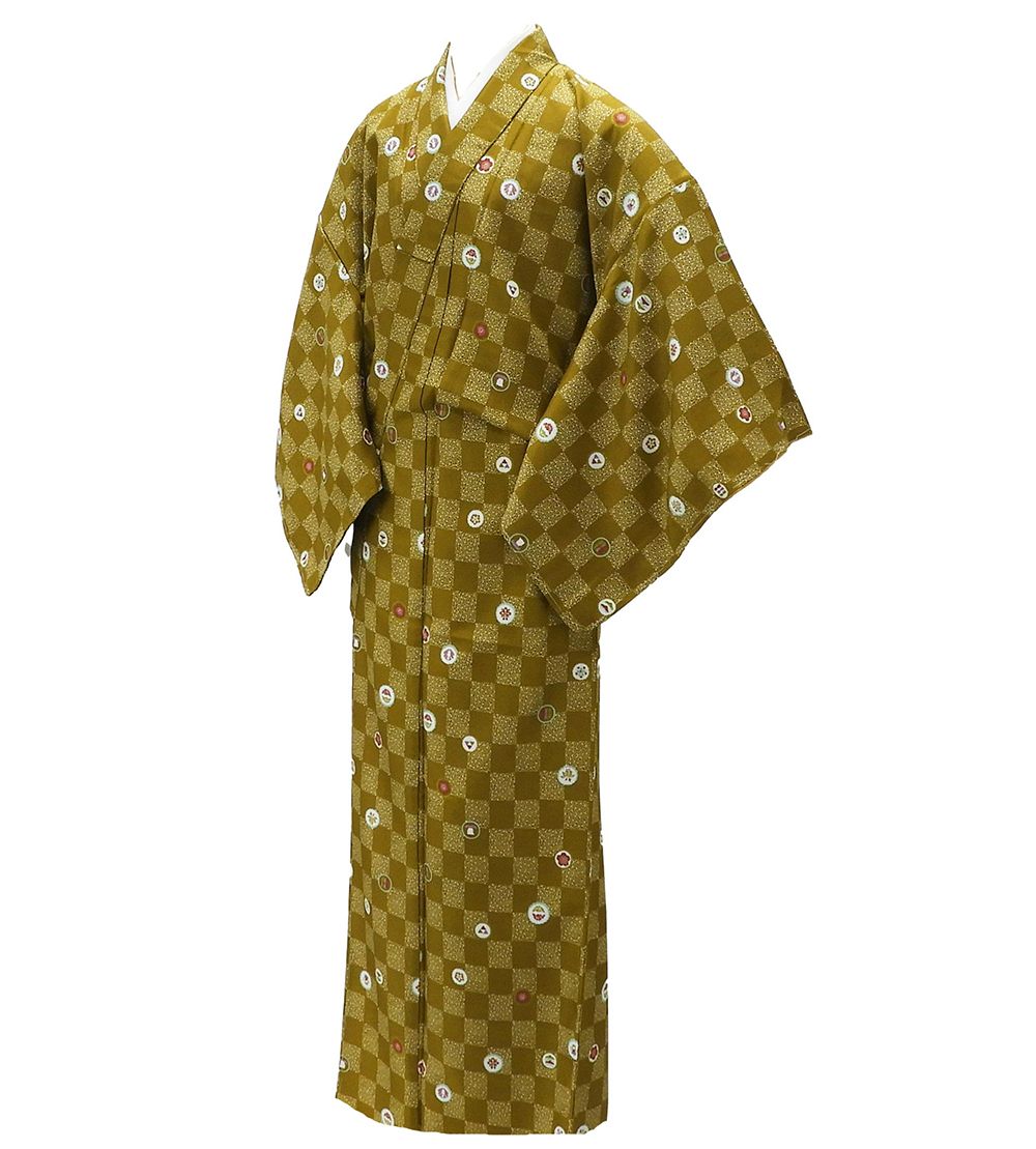 洗える着物 小紋 Ｌ寸ポリエステル 着物 新品 カジュアル レディース p1631着物