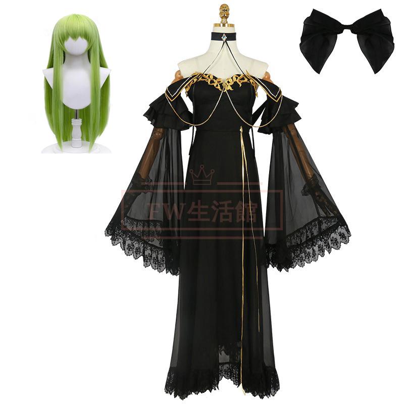 コードギアス 反逆のルルーシュ 風 C.C. シーツー ドレス コスプレ衣装 ウィッグ cosplay ハロウィン 演出服 変装