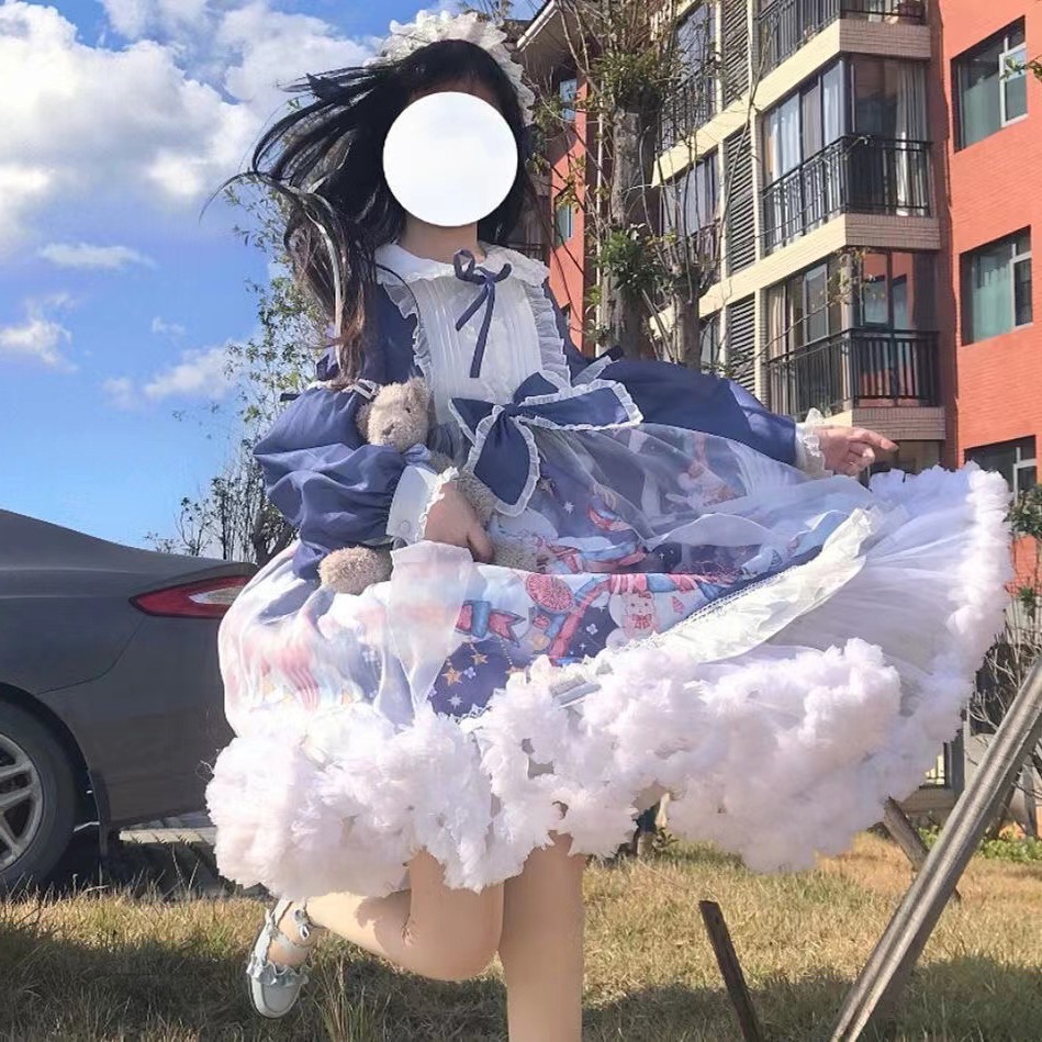 ロリータスカート夢遊園地ふくらんだスカートデイリーOP甘いロリータスーツプリンセススカートロリータ