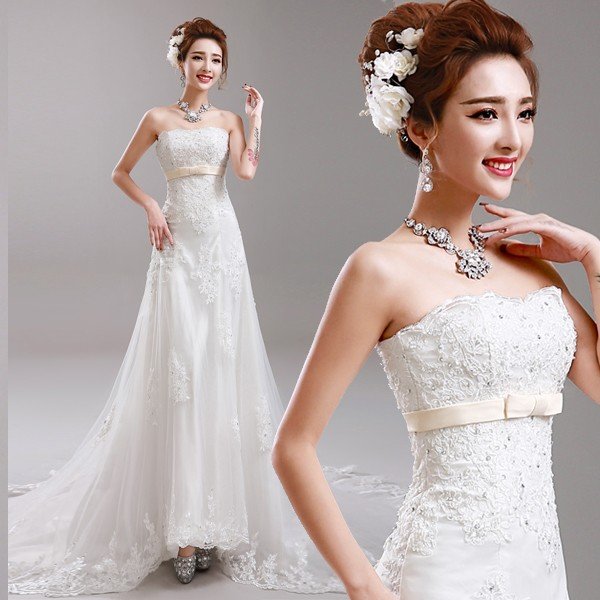 ウェディングドレス マーメイドライン ウエディングドレス エンパイア サッシュベルト 花嫁 ロングドレス ブライダル 結婚式 マーメイドドレス 二次会