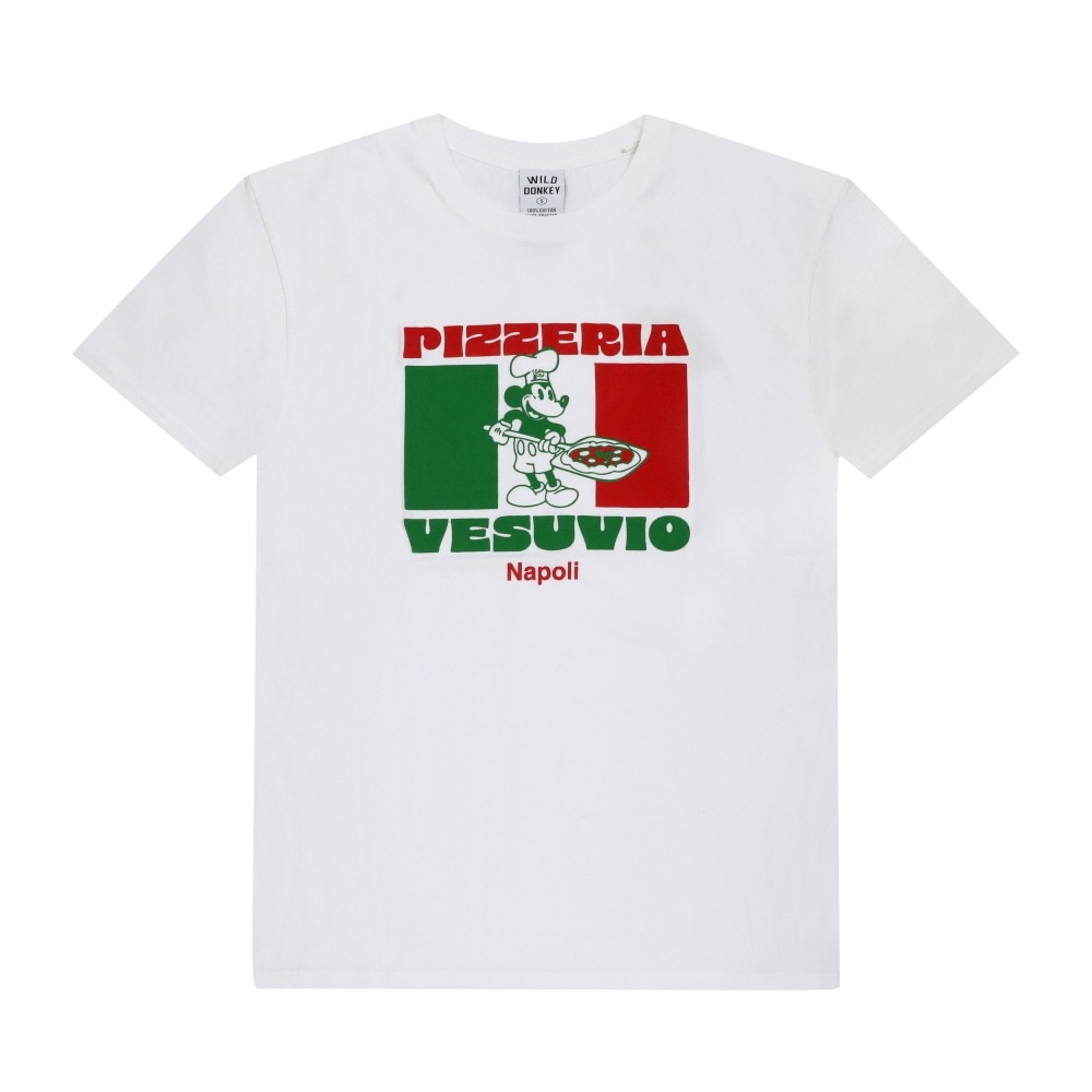 ワイルドドンキー ユニセックス 半袖Tシャツ T-VESUVIO WHITE