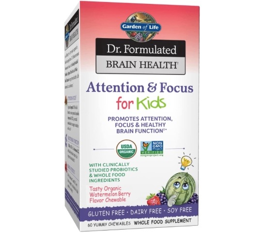 【Garden of Life - Dr. Formulated 子供のための注意力と集中力健康的な脳機能を促進するサプリメント】60錠入 オーガニックビタミンプロバイオティクス