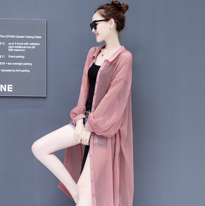 トップス シャツ ブラウス ロング ロング丈 袖あり 長袖 シフォン 透け感 シースルー かわいい 大人可愛い きれいめ シンプル 上品 おしゃれ お洒落 かっこいい 無地 春 夏 10代 20代