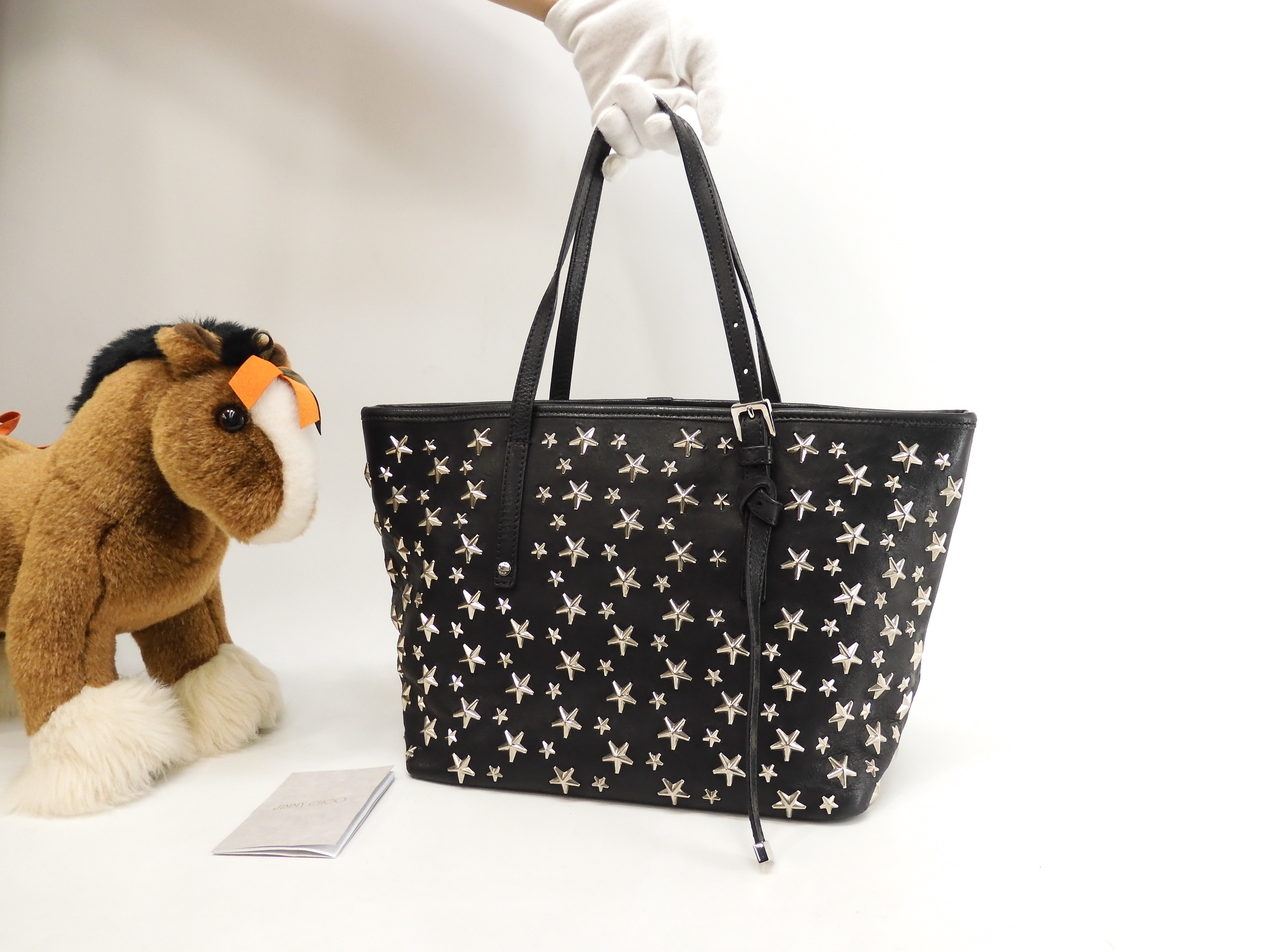 サシャS 星タッズ レザー黒 シルバー金具 ハンドバッグ@FJHP8F 22,176円