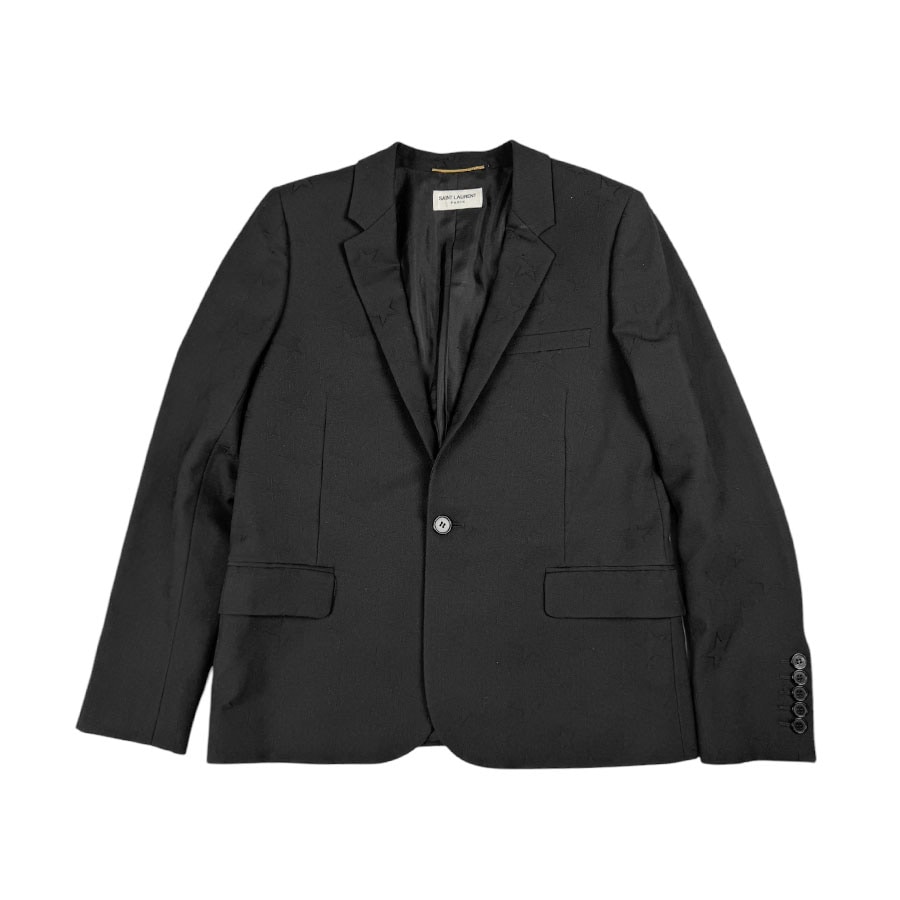 サンローラン SAINT LAURENT テーラードジャケット ウール/シルク ブラック レディース z4434