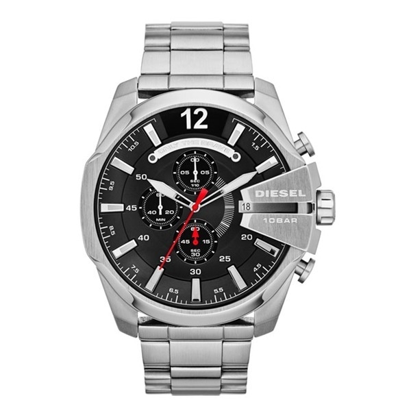 メンズ 腕時計 ブラック シルバー クロノグラフ デイカレンダー メガチーフ DZ4308