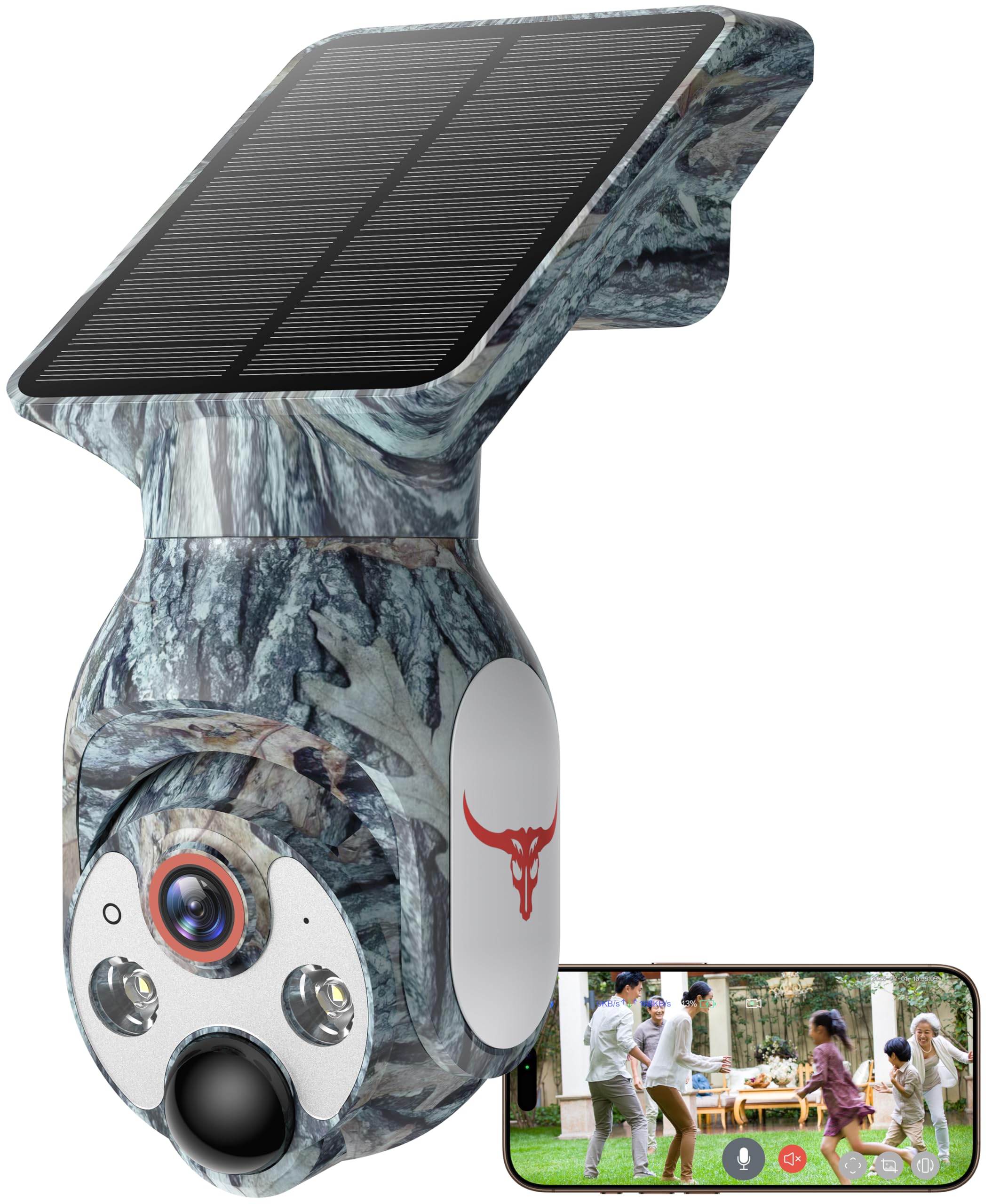 2K 防犯カメラ 屋外 ソーラー 高効率ソーラー充電 監視カメラ 一体型 フルワイヤレス Wi-Fi対応 電源不要 360広角撮影 カラー暗視 IP65防水・防塵 双方向通話 遠隔操作 動体検知 人体