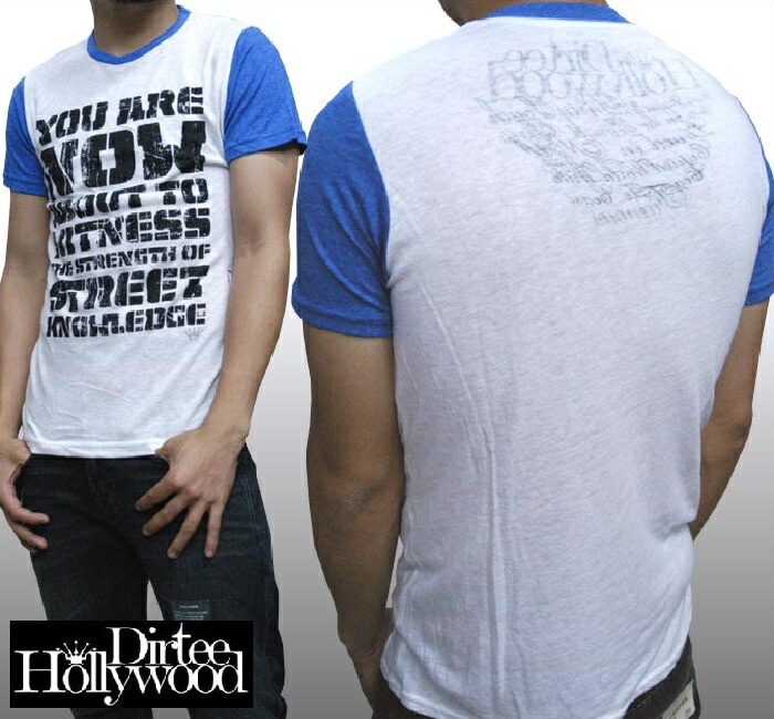ダーティーハリウッド メンズ Tシャツ Dirtee Hollywood NOW WITTNESS ブルー LA セレブ Safari サファリ LEON レオン オーシャンズ 雑誌 掲載 ブランド