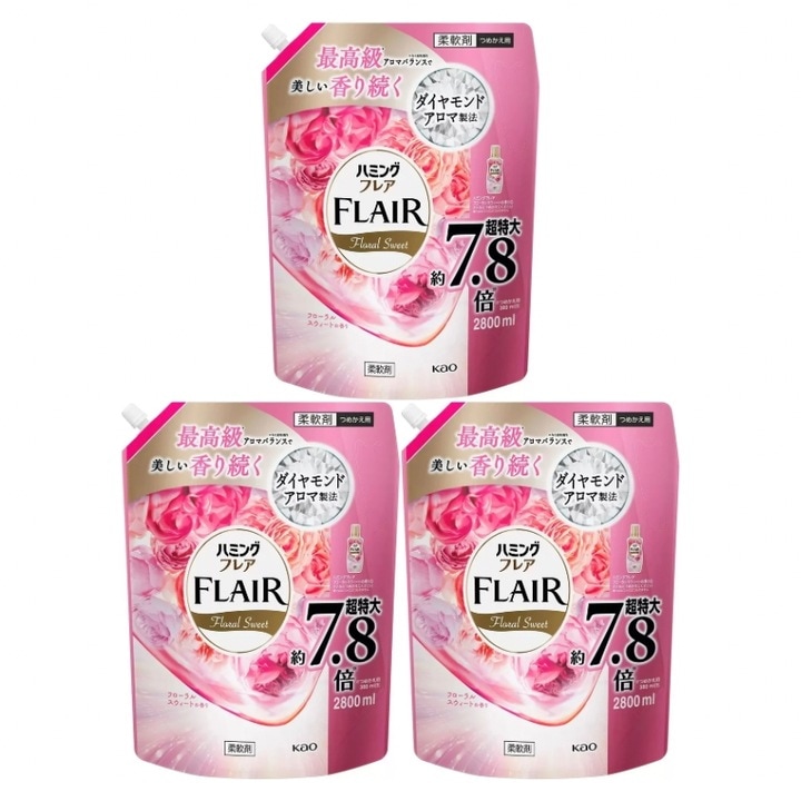 ハミ ングフレアフレグランス フローラルスウィート 詰替え用 2800ml 3個セット 柔軟剤 大容量 5,283円