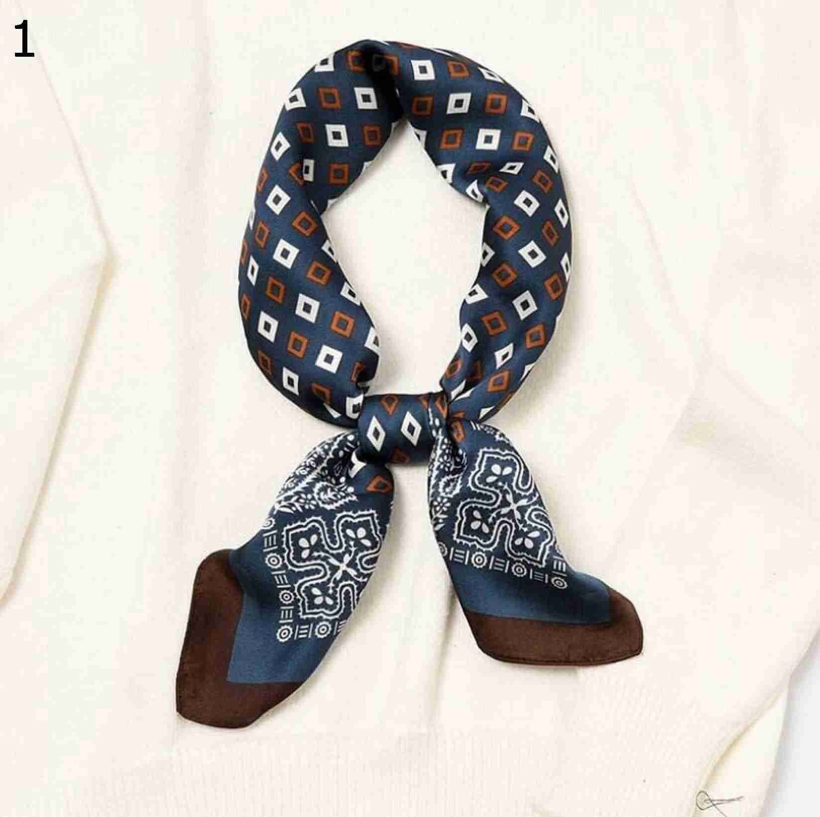 【20%OFFクーポン～】70×70cm ジオメトリック カシュー プリント スモール ヒジャーブ マニュアル スクエア スカーフ ラップ 多機能 スカーフ スカーフ Size (Color 70x