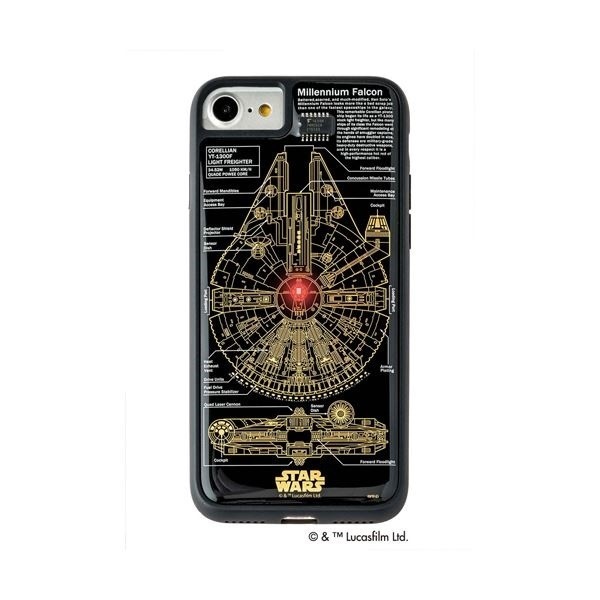 STAR WARS スターウォーズ グッズコレクション FLASH M-FALCON 基板アート iPhone 7/8ケース 黒 F7/8B