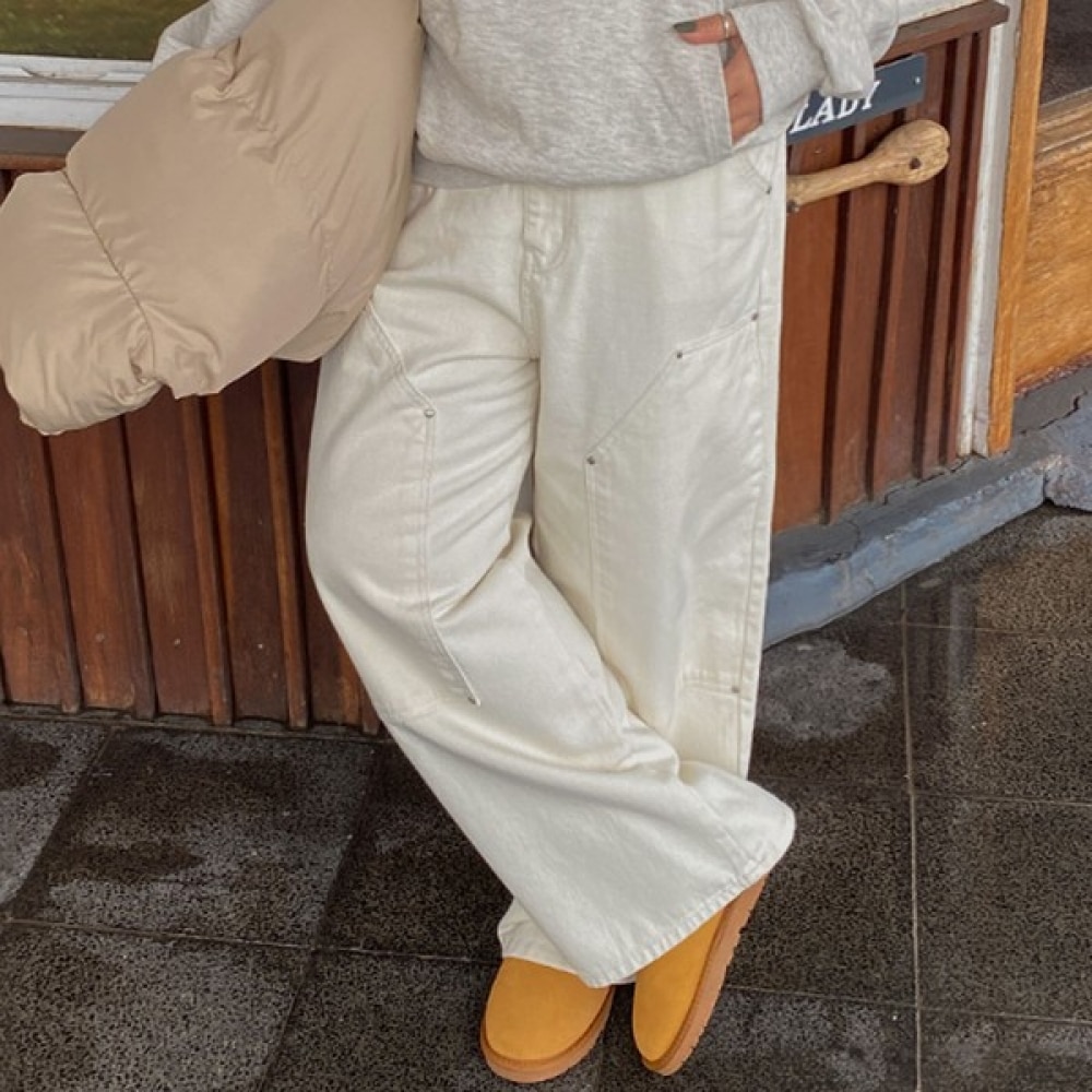 (JSTYLEのイーブレット) イーブレットルーチン起毛リベットワイドコットンパンツ JSTYLE